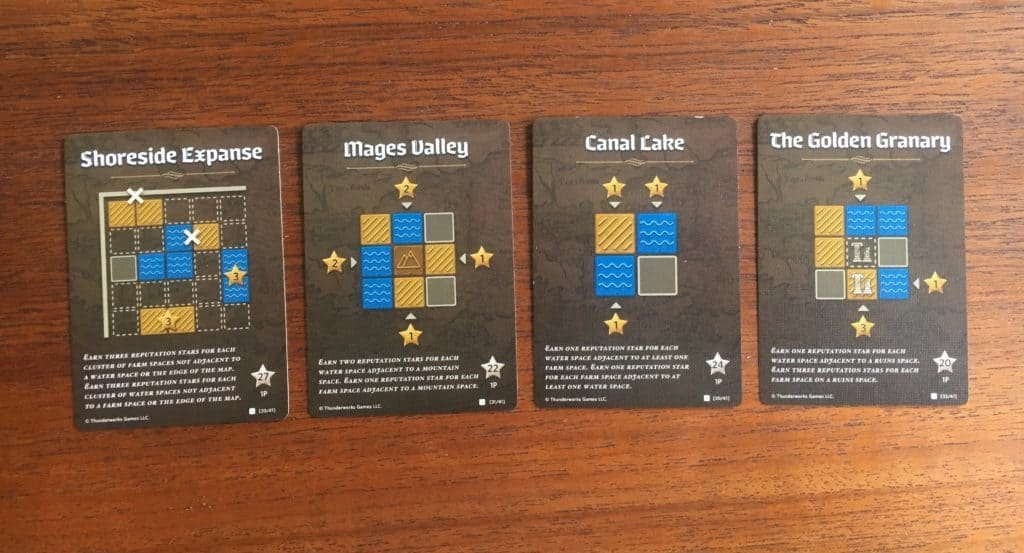 Cartographers Water and Farmland Score Cards